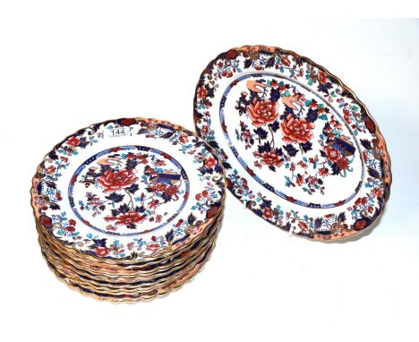 A set of twelve Copeland Spode gilt decorated plates and a matching oval plate (13) 