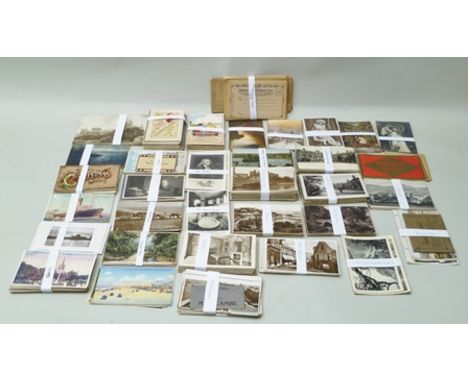 A LARGE COLLECTION OF VINTAGE POSTCARDS including world war I, humour, UK towns, churches, Rev. Wesley, actresses, French mon
