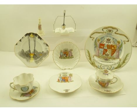 A COLLECTION OF VARIOUS 'SHELLEY' CERAMICS, includes George V Coronation, 1911, tea cups and saucers, etc 