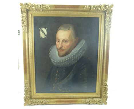 19TH CENTURY CONTINENTAL SCHOOL Portrait of a Gentleman", a bust length study of a gentleman in 17th century costume with ruf