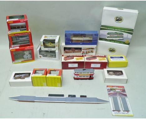 A COLLECTION OF RAILWAY LAY-OUT BUILDINGS including; Hornby Lyddle End9mil, Lyddle End 9Mil N gauge engine shed, Brocklebank 