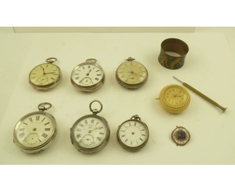 JAMES REID AND CO., COVENTRY A SILVER CASED POCKET WATCH, the white enamel dial later over-painted to convert the Roman numer