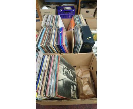 Three boxes LPs, Rolling Stones etc.