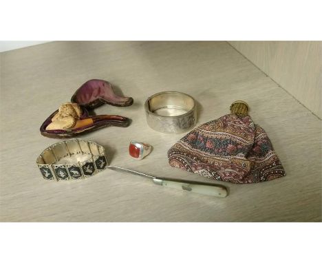 Bag assorted including a silver bangle etc.