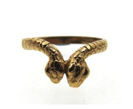 A 9ct gold snake ring, 2.4g, size Q