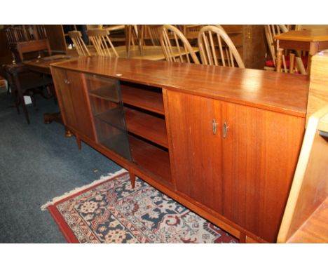 A VINTAGE TEAK SIDEBOARD W 215 CM
