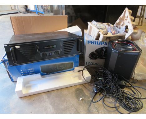 A LEKT10 SOUND RX2000 AMPLIFIER WITH A PHILLIPS SPA5300 MULTIMEDIA SPEAKERS