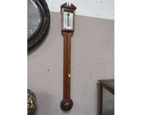 A 20TH CENTURY INLAID STICK BAROMETER