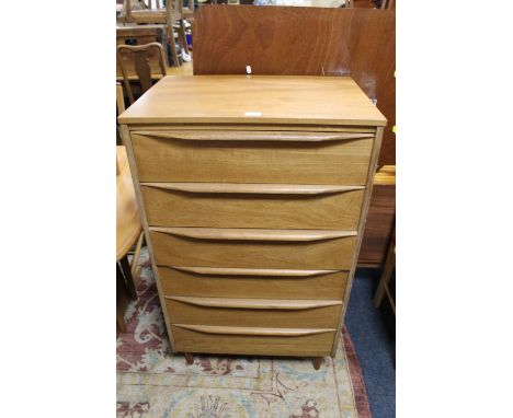 A VINTAGE TEAK SIX DRAWER CHEST W 66 CM