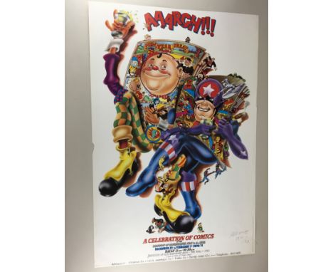 A Celebration of Comics at the Institute of Contemporary Arts in the Mall poster, artwork designed by Alan Aldridge, signed a