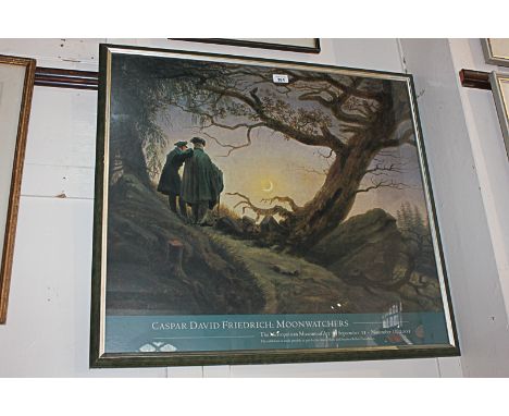 A framed exhibition poster for Casper David Friedrich: Moonwatchers at The Metropolitan Museum of Art, September 11 - Novembe