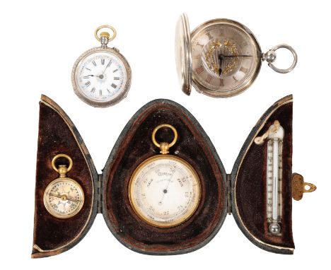 JOHN PARKER LINDFIELD: A  SILVER FULL HUNTER POCKET WATCH with key-less wind movement, the silver dial with silver Roman nume