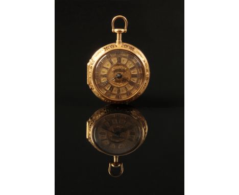 GEORGE GRAHAM (1673 - 1751): - No. 485 A FINE GEORGE I GOLD PEAR-CASED POCKET WATCH with a repeating key wound chain fusee mo