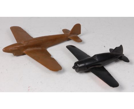 A WW II bakelite recognition model of a Fulmar, 17cm,  together with one other of a Buffalo. (both with losses.) (2)