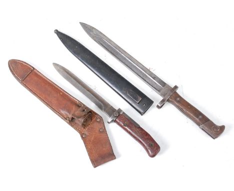 An Austrian 1895 bayonet, having a 25cm single edged fullered blade, stamped to the ricasso CE with WG below numbered 1635.L.
