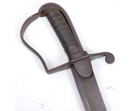 A 1796 pattern Cavalry sword, the 80cm curved fullered blade stamped to the back edge H Osborn, having a D shaped knuckle bow