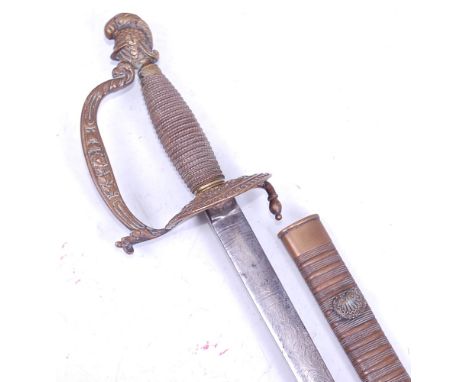 A George VI Court sword, the 78cm oval blade etched with foliage and marked to the forte Firmin & Sons 153 Strand London, hav