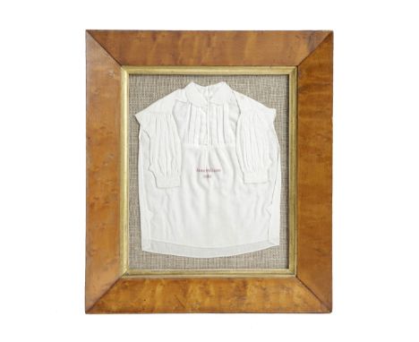 A WILLIAM IV INFANT'S BLOUSE DATED '1836' of small proportions, possibly a child's Christening gown, embroidered with a name 
