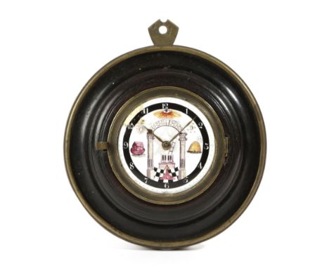 A GEORGE III EBONISED FRUITWOOD AND BRASS SEDAN CLOCK BY WILLIAM HARRISON, LONDON the brass watch movement with a three arm b