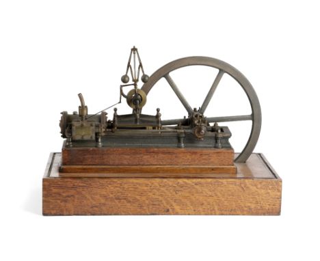 A FRENCH MODEL STEAM ENGINE MID-19TH CENTURY with an applied brass plaque 'Faite par Emrich donnee en souvenir a son cher fre