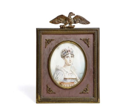 λ A FRENCH PORTRAIT MINIATURE OF EMPRESS JOSEPHINE DE BEAUHARNAIS AFTER FRANCOIS GERARD (FRENCH 1770-1837), LATE 19TH CENTURY
