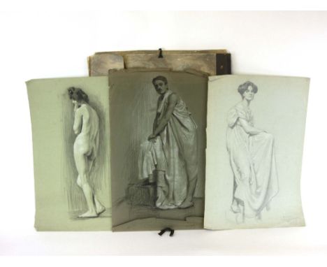 Early 20th century School,'R. Macbeth...Life Study',signed,pencil sketch,56 x 38 cm,together with two other life studies in a