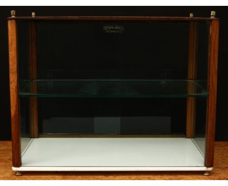 Advertising, Retail Interest - an early 20th century shaped rounded rectangular glazed shop counter display case/cabinet, oak