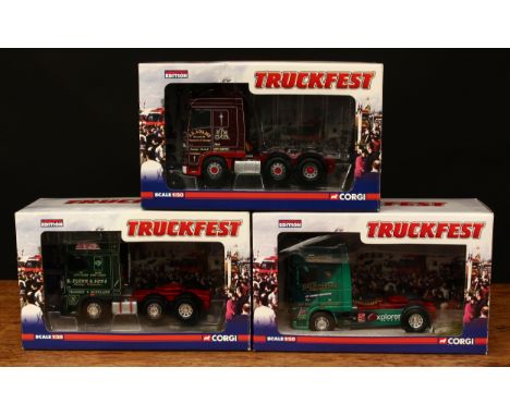 Corgi 1:50 scale Truckfest models, comprising CC13232 DAF XF super cab - Beamish Transport, window boxed with certificate, Li