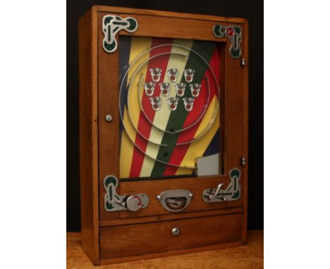 A 1950's Bryans (Bryans Works, Kegworth, Derby) 'Allwins' mechanical penny slot arcade/amusement machine with manual payout, 