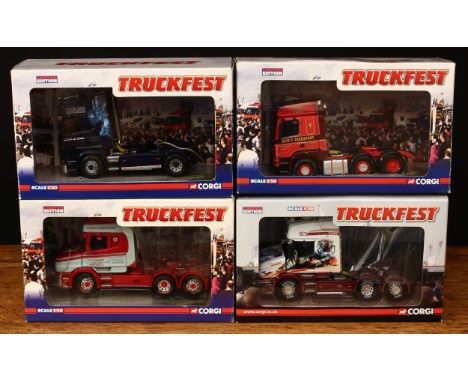 Corgi 1:50 scale Truckfest models, comprising CC12826 Scania T Topline - Wayne Catt Transport, Preston, Lancashire, window bo