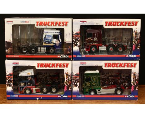 Corgi 1:50 scale Truckfest models, comprising CC13220 DAF XF Space cab - Robert Laidlaw, Falkirk, window boxed; CC13223 DAF X