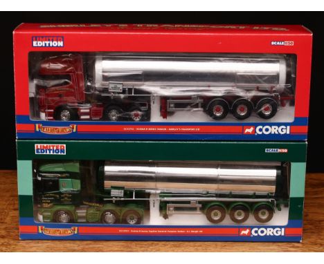 Corgi 1:50 scale Hauliers of Renown models, comprising CC13707 Scania R Series Topline general purpose tanker - S.J.Bargh Ltd