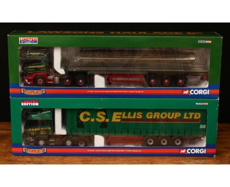 Corgi 1:50 scale Hauliers of Renown models, comprising CC13703 Scania R Series high roof Curtainside - C S Ellis (Group) Ltd.