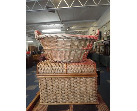 A Wicker Trunk and A Washing Basket. 