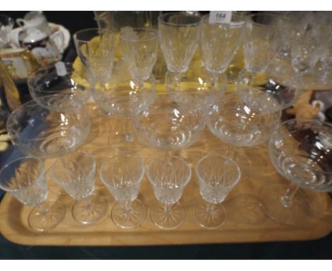 A Tray of Wine Champagne and Sherry Glasses. 