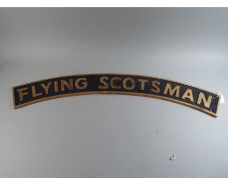 A Reproduction Cast Metal Flying Scotsman Railway Engine Plate (Plus VAT).