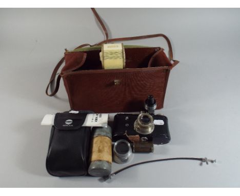 A Corfield Periflex 35 mm Camera with Case Containing Ernst Leitz Wetzler Lens, Light Meter and Other Accessories. Periflex I