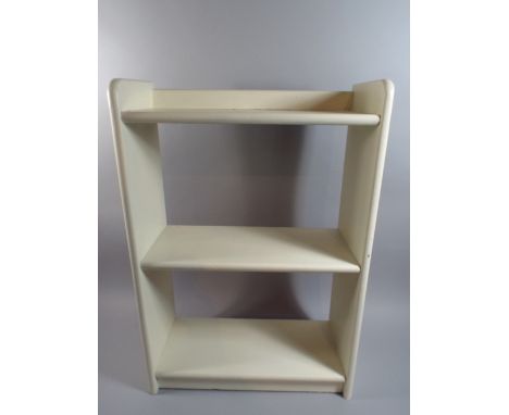 A Painted Cream Three Shelf Open Bookcase.