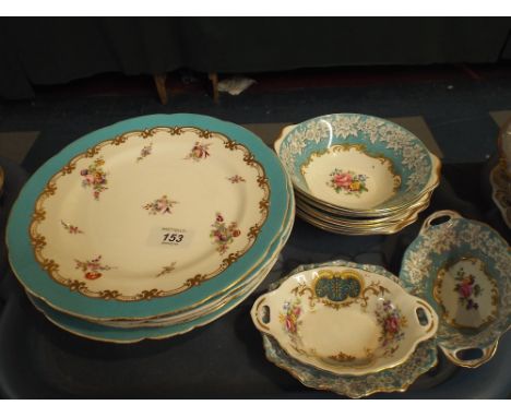 A Floral Pattern Fruit Set, Royal Albert Enchantment Pattern Six Royal Albert Enchantment Pattern Bowls, Two Similar Trinket 