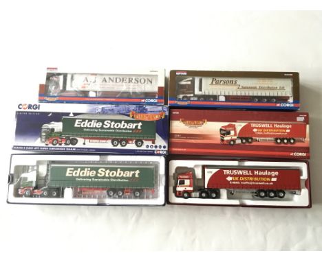 Four boxed Corgi die cast trucks, 1:50 scale.