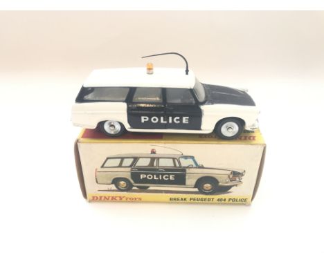 A French Dinky Break Peugeot 404 Police car boxed #1429