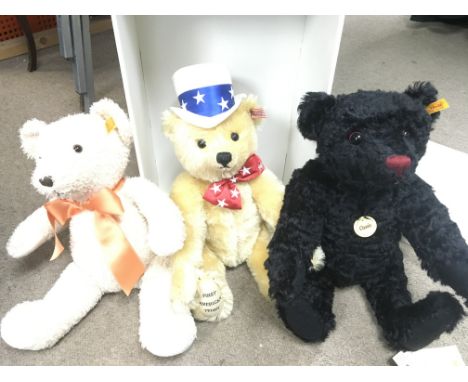 3 Steiff bears, one in a box