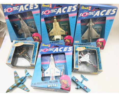 4 boxed Sonic aces.2 toy way Die cast planes. A cragstart scout and a Dinky Hawker Siddley 125.