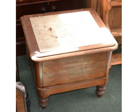 A small flamed mahogany commode