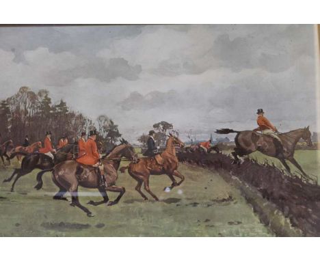 Charles Simpson - a print fox hunting scene in gilt frame