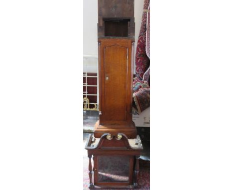 OAK LONGCASE CLOCK CASE, FOR RESTORATION 