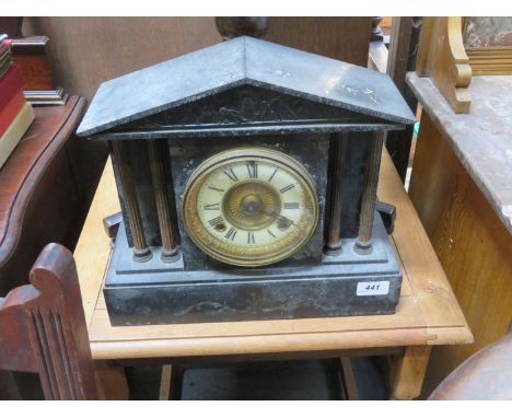 BLACK SLATE MANTEL CLOCK 