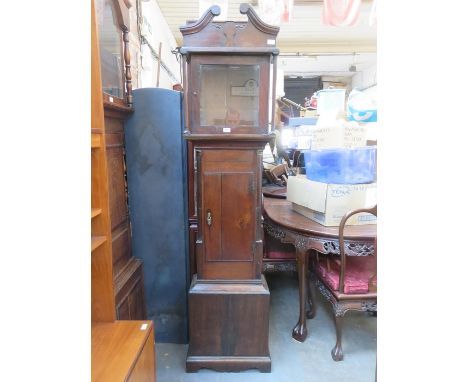 OAK AND MAHOGANY LONGCASE CLOCK CASE