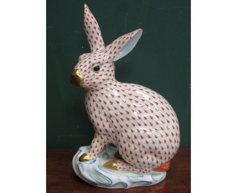 HEREND CERAMIC RABBIT, APPROXIMATELY 30cm HIGH 