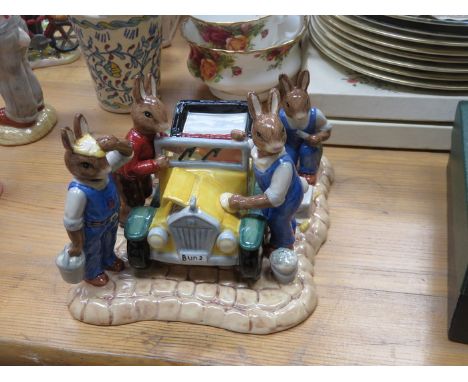 ROYAL DOULTON BUNNYKINS MECHANICS LIMITED EDITION GLAZED CERAMIC FIGURE GROUP- JUST LIKE NEW, No 383 OF 1500